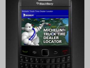 Aplikacja Michelin w telefonie Blackberry