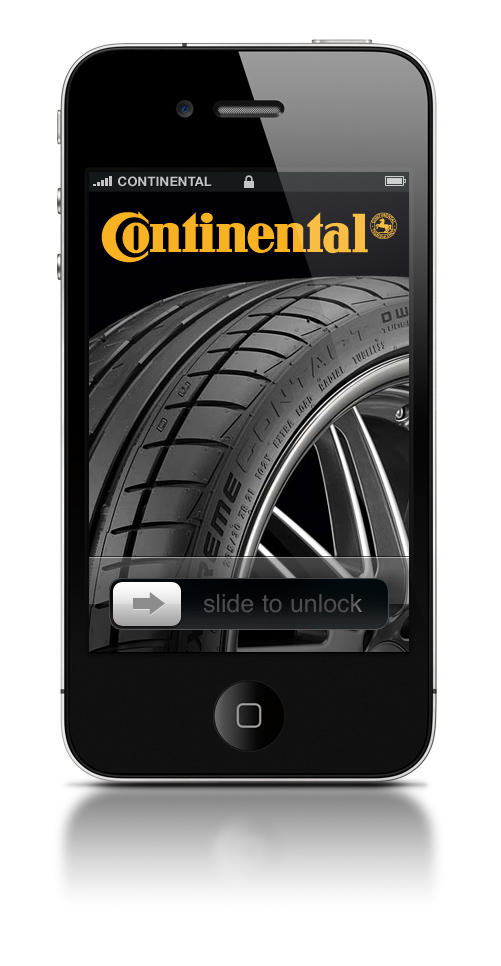Reklama Continental w iPhone.