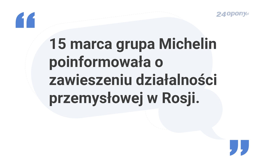 Marka Michelin podjęła działania w Rosji