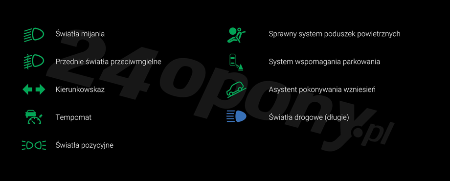 Co oznaczają zielone i niebieskie kontrolki w samochodzie?