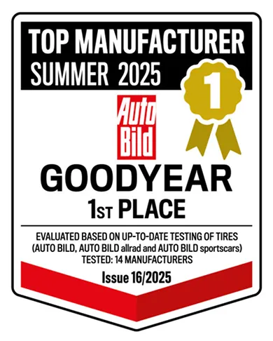 Goodyear zwycięzca Auto Bild Top Manufacturer Summer 2025
